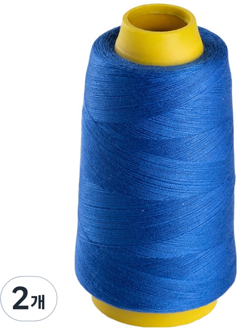 앙플러스 폴리 스티치 40수 2합사 재봉사 실, 블루, 2개