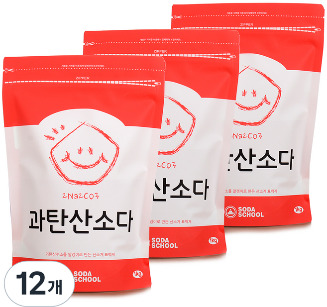 소다스쿨 과탄산소다, 1kg, 12개