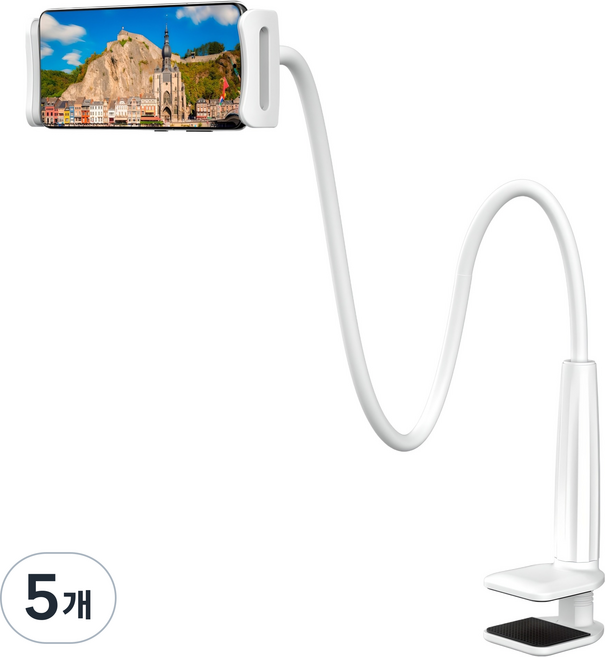 누아트 태블릿 스마트폰 침대 자바라 거치대, JABARA-75, 화이트, 5개