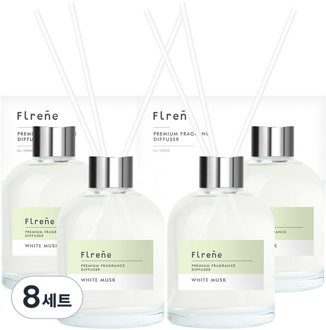 플렌느 실내용 디퓨저, 화이트 무스크, 200ml, 8세트