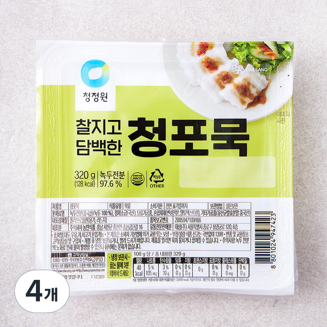 청정원 청포묵, 320g, 1개입, 4개