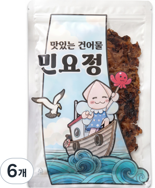 민요정 구운 오징어다리 숏다리, 6개, 200g
