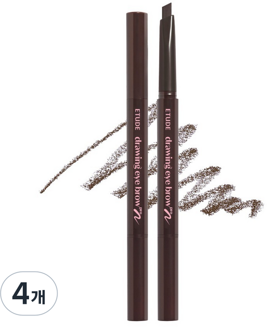 에뛰드 드로잉아이브로우 프로 0.25g, 01 다크 브라운, 4개