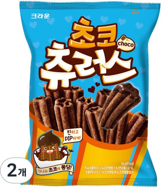 크라운 츄러스 초코 츄러스, 150g, 2개