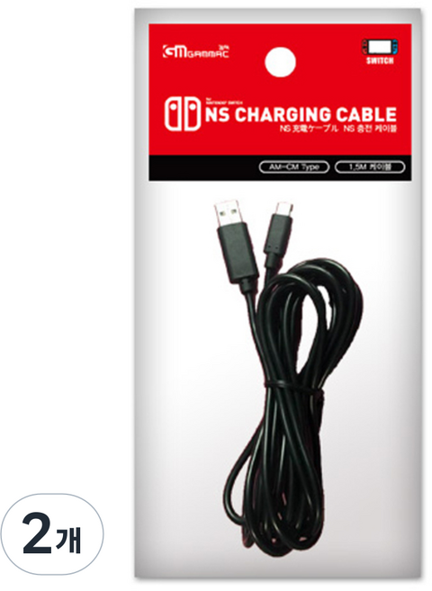 겜맥 NS C Type 충전 케이블, 1.5m, 2개