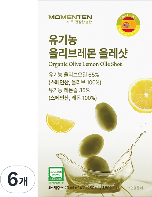 모먼튼 올리브레몬 올레샷 14p, 6개, 280ml