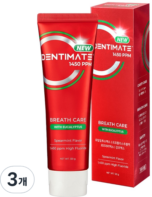 크리오 덴티메이트 뉴 일사오공 구취케어 치약, 120g, 3개