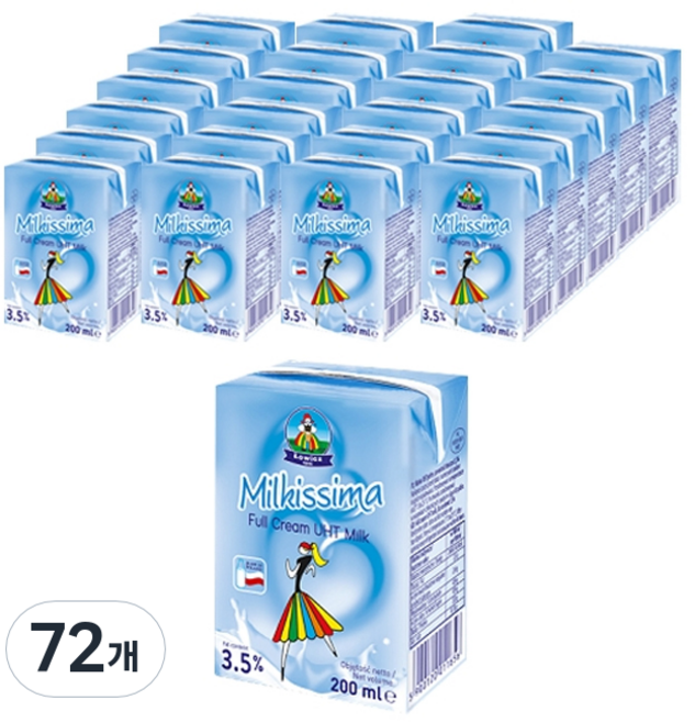 밀키스마 멸균우유, 200ml, 72개