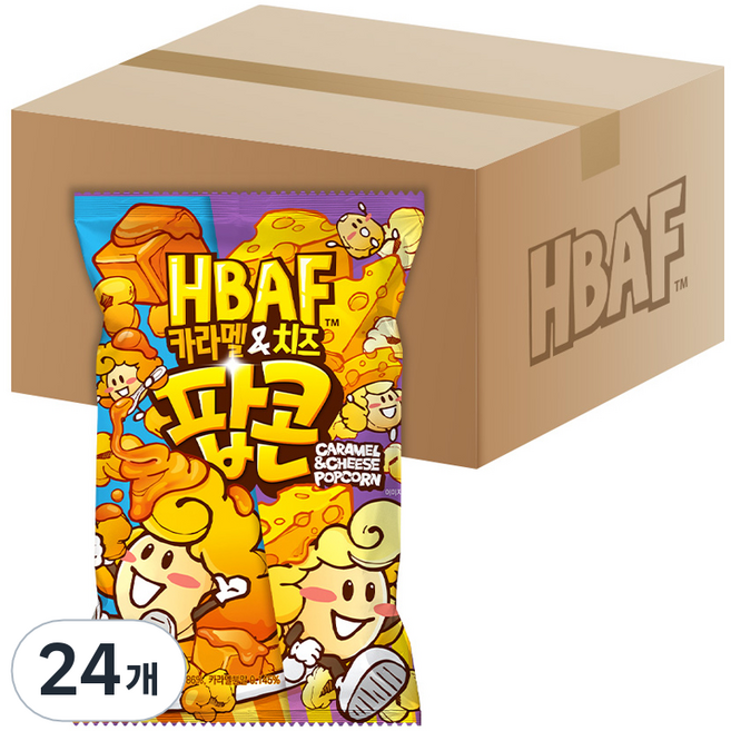 바프 카라멜 앤 치즈 팝콘, 80g, 24개