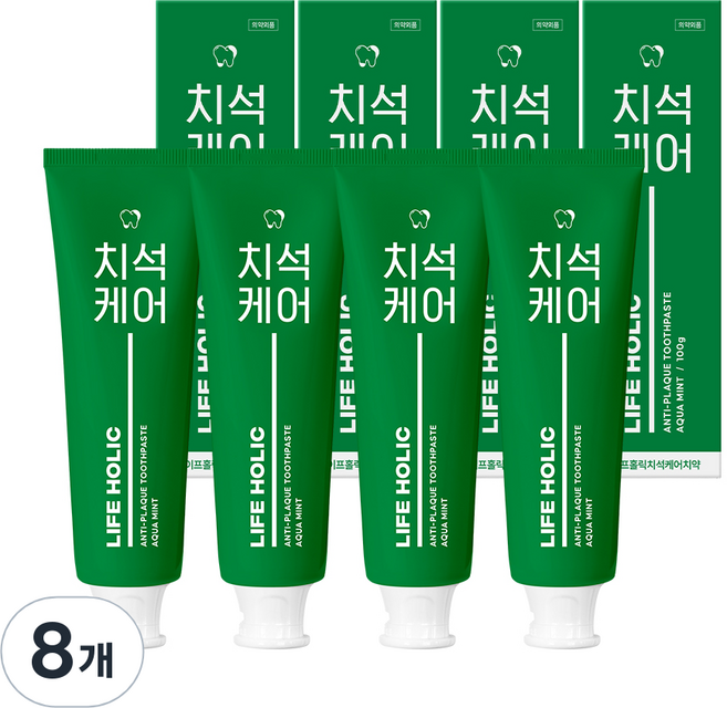 라이프홀릭 치석케어 치약, 100g, 8개