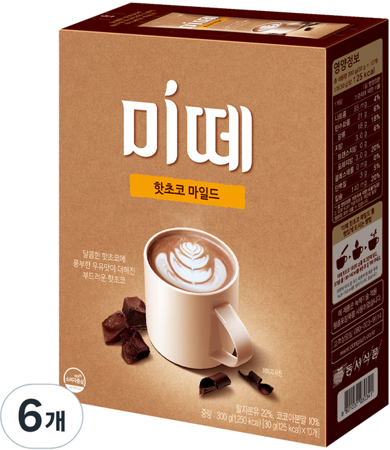 미떼 핫초코 마일드, 30g, 10개입, 6개