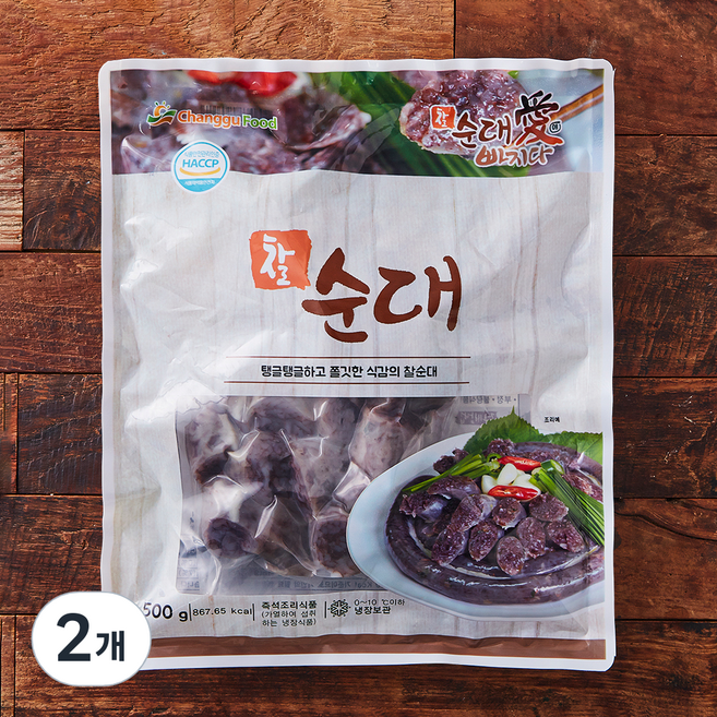 창구식품 찰순대, 500g, 2개