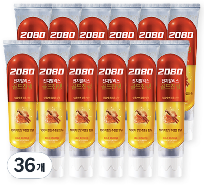 2080 진지발리스 골드진생 치약, 140g, 36개