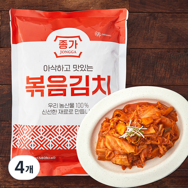 종가 아삭하고 맛있는 볶음 김치, 1kg, 4개