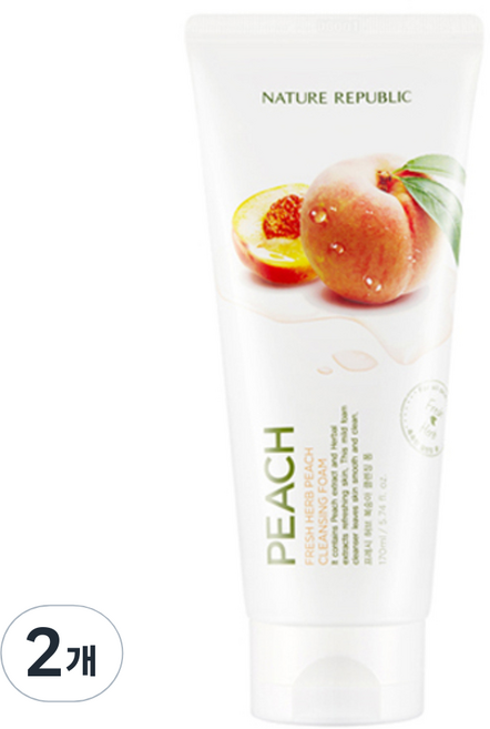네이처리퍼블릭 프레시 허브 피치 클렌징 폼, 2개, 170ml
