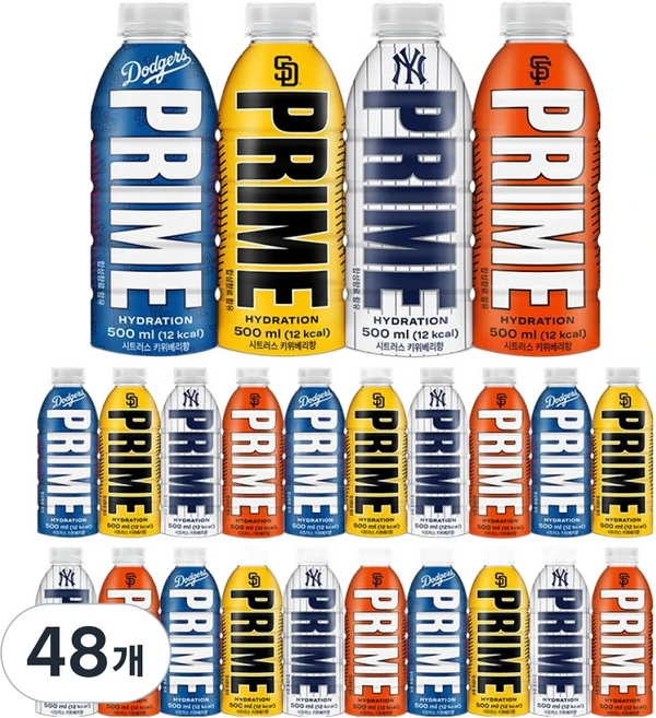 드링크프라임 하이드레이션 시트러스 키위베리향 랜덤발송, 48개, 500ml - 쿠팡