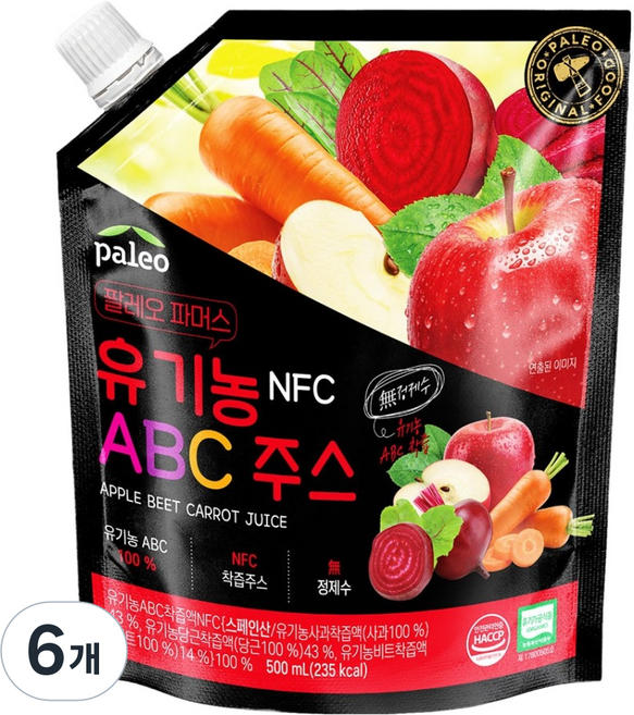 팔레오 NFC 유기농 ABC 주스, 500ml, 6개