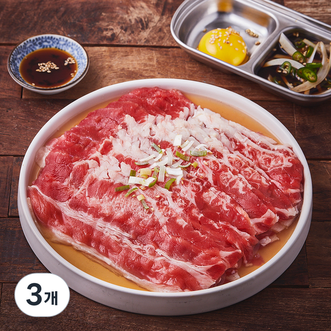 참푸드 홈클로 우삼겹 야끼니쿠 양념구이, 3개, 500g
