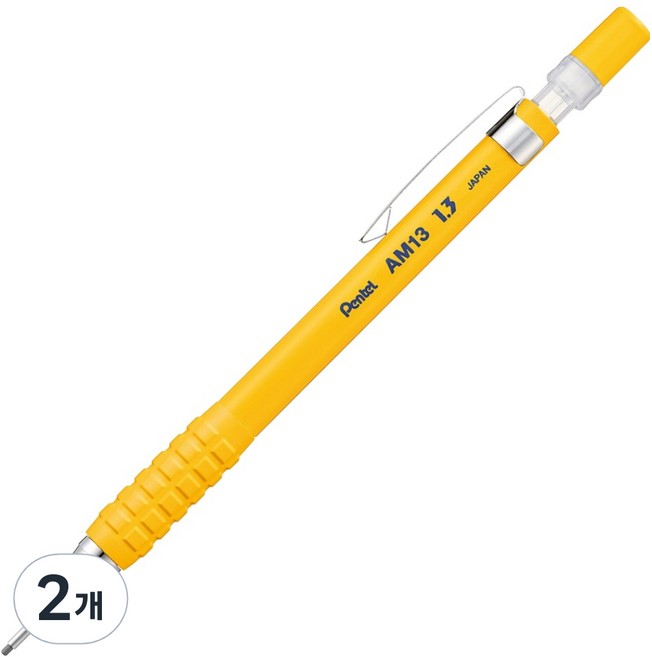 펜텔 아메인 샤프 옐로우 AM13-G, 2개, 1.3mm