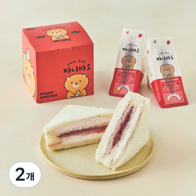 파니바오 딸기크림 샌드위치, 228g, 2개