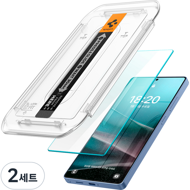 슈피겐 강화유리 액정 보호 필름 tREZ핏 2p 세트 AGL09078, 2세트