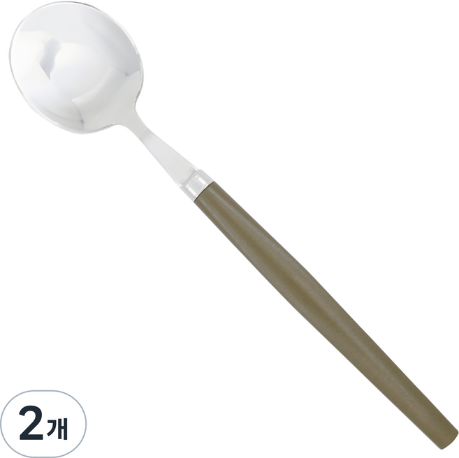아뻬티 브릴로 컬러, 올리브 그린, 디저트 스푼, 2개
