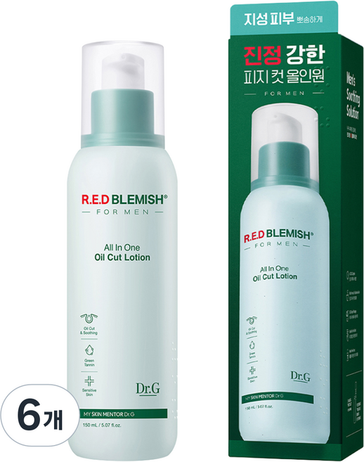 닥터지 레드 블레미쉬 포 맨 오일 컷 로션 올인원, 150ml, 6개