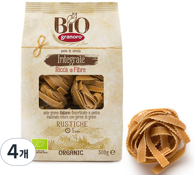 granoro 全麥鋸齒義大利鳥巢麵, 500g, 4個