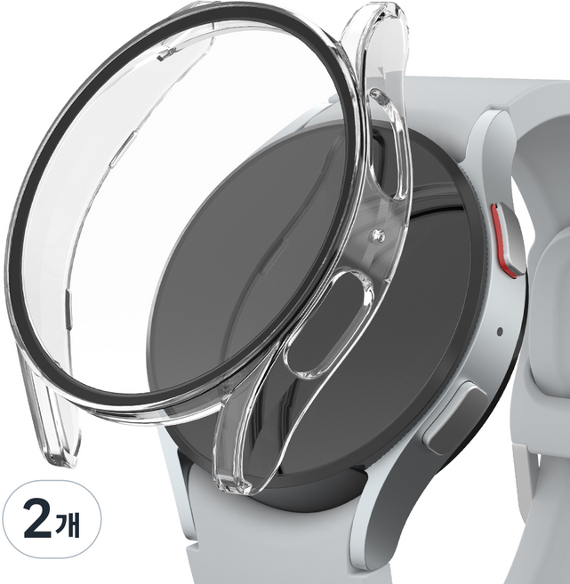 신지모루 풀커버 일체형 SF코팅 강화유리 액정보호 케이스, 크리스탈 클리어, 2개
