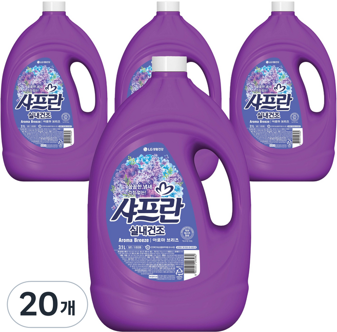 샤프란 실내건조 섬유유연제 아로마브리즈 본품, 3.1L, 20개