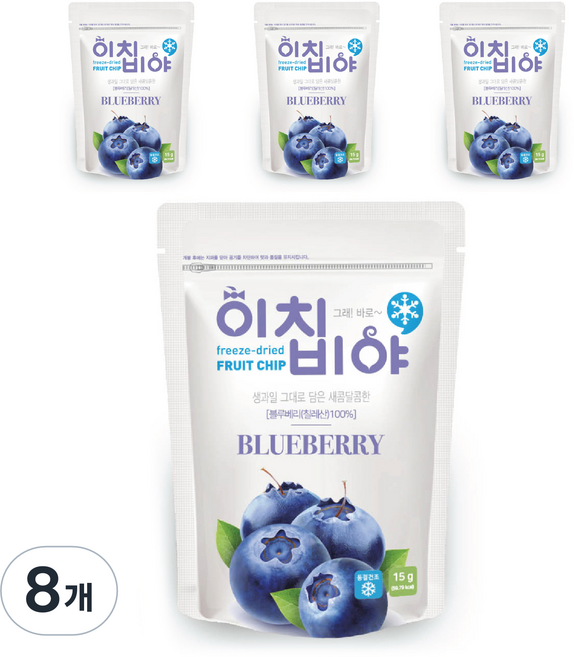이치비야 프리미엄 동결건조 블루베리 과일칩, 15g, 8개
