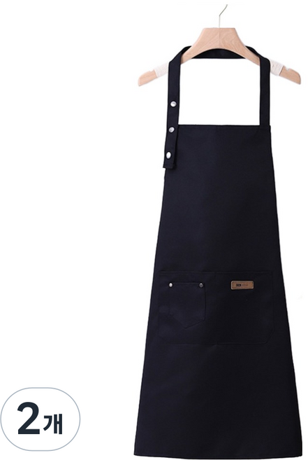 데이소이 홀터넥 스타일 주방 앞치마 ONE SIZE, 04 블랙, 2개