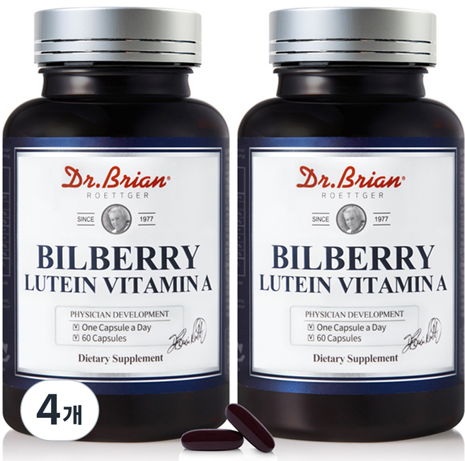 닥터브라이언 빌베리 루테인 비타민A 60g, 60정, 4개
