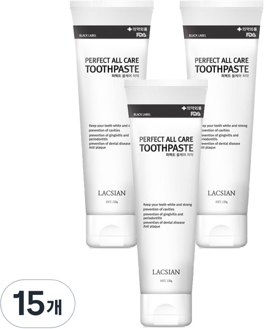 라끄시안 퍼펙트 올 케어 치약, 120g, 15개