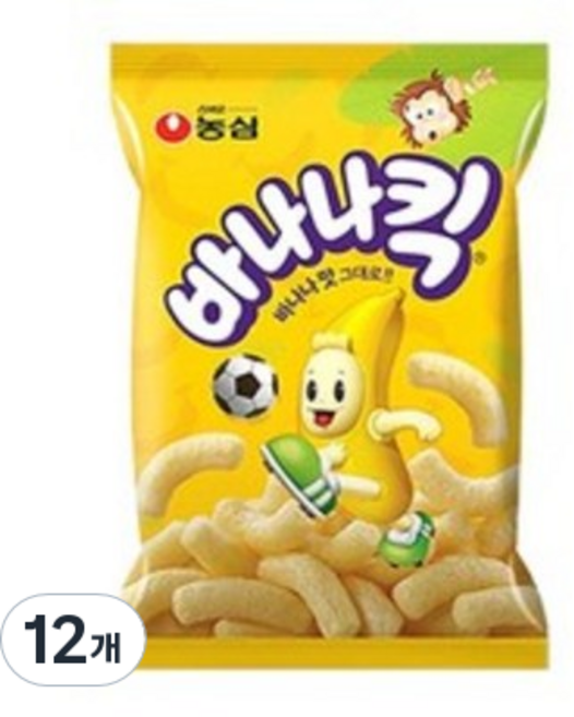 농심 바나나킥, 75g, 12개