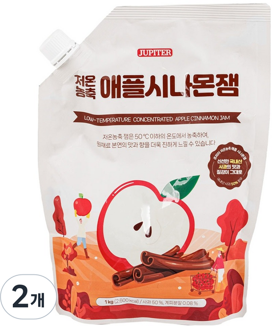 래미푸드 쥬피터 저온농축 애플시나몬잼, 1kg, 2개