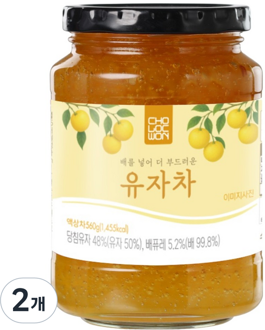 CHOLOCWON 加入梨子更滑順的柚子茶, 560g, 1入, 2個