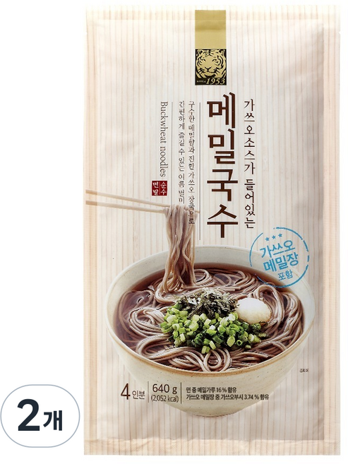 CHOUNGSOO FOOD 鰹魚蕎麥麵 4人份, 640g, 2個