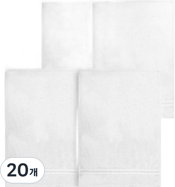 송월타월 심플 컬러 핸드타올 40g 30수 면사 28 x 40 cm, 하얀색, 20개