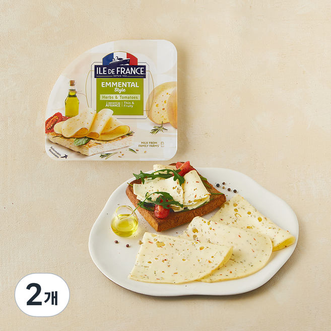 일드프랑스 에멘탈 슬라이스 허브 & 토마토, 150g, 2개, 1개입