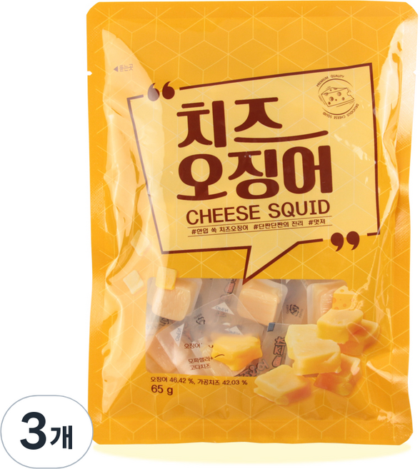 금한산업 치즈 오징어, 65g, 3개