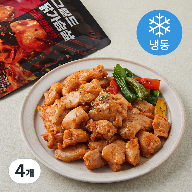 한끼통살 그릴드 닭가슴살 매콤깐풍맛 (냉동), 100g, 5개입, 4개