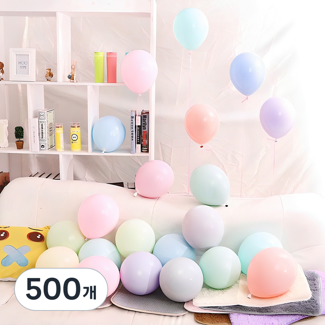 윰스 마카롱컬러 파스텔톤 이벤트풍선, 혼합색상, 500개