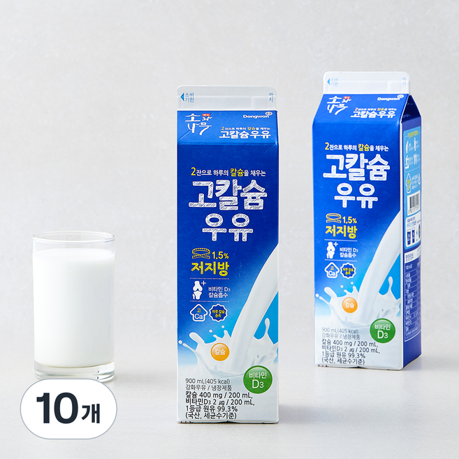 소와나무 동원 고칼슘 저지방 우유, 10개, 900ml