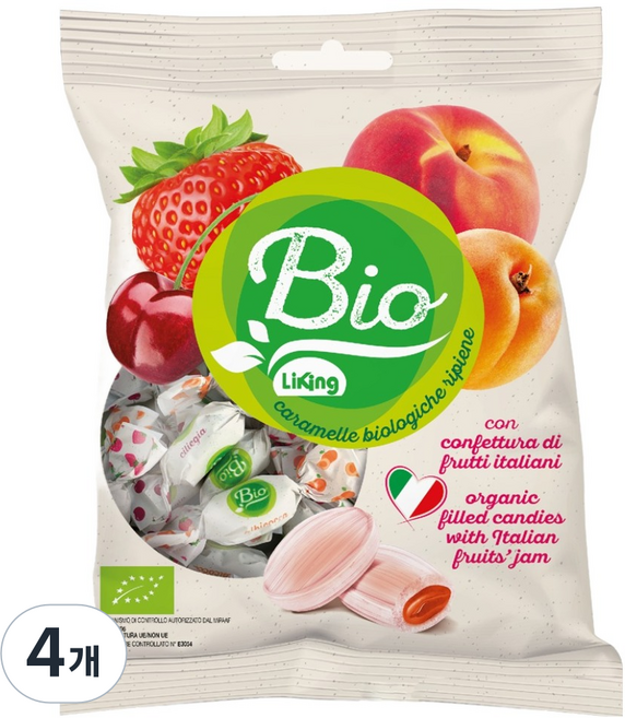 라이킹 바이오 유기농 후르츠잼 필드캔디, 4개, 90g