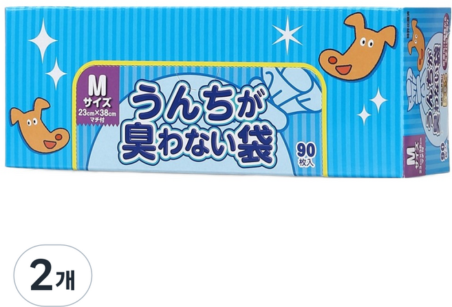 크릴론화성보스 반려동물 배변 봉투 중, 하늘색, 90개입, 2개