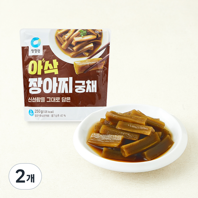 청정원 아삭 장아찌 궁채, 250g, 2개