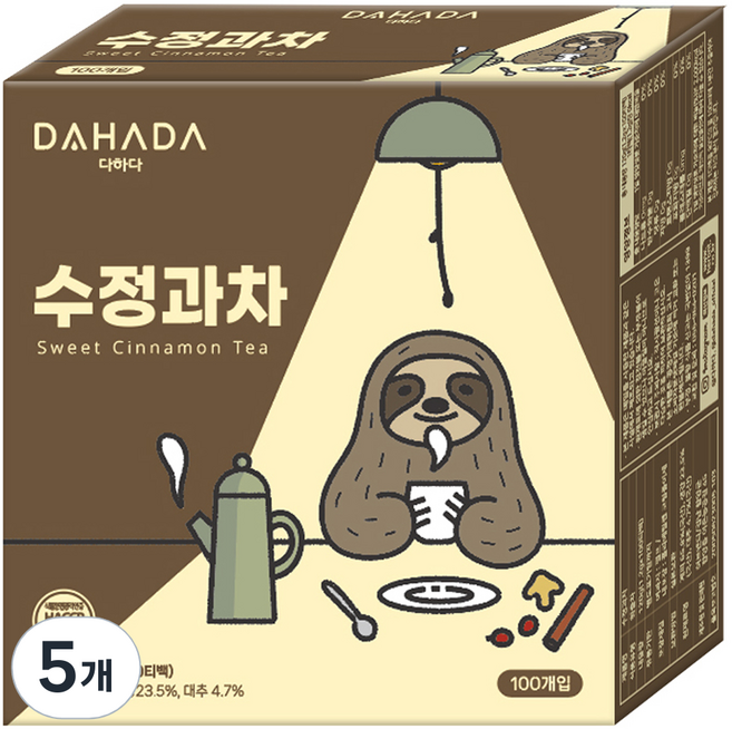 다하다 수정과차, 1.2g, 100개입, 5개