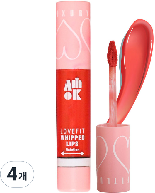 아미옥 러브핏 휘핑 립스 틴트 4g, M141 자몽시럽, 4개