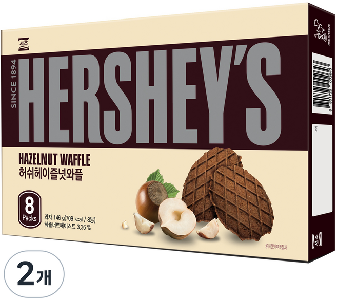 허쉬 헤이즐넛 와플, 146g, 2개
